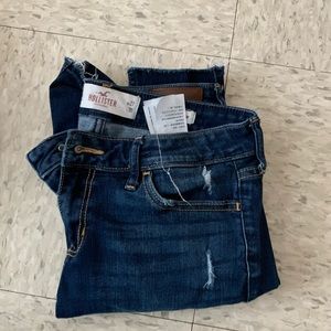 Holister dark wash slightly ripped jeans